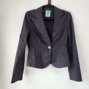 Marciano Navy Blue Striped Blazer Pinstrip Career Professional Women's S